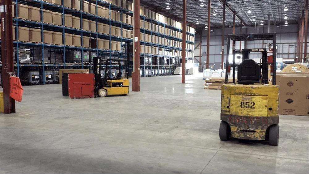 Forklifts on the KDM cross-dock floor